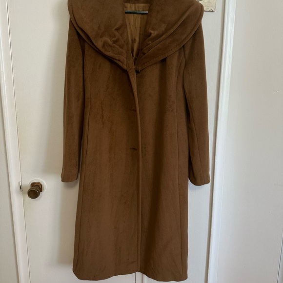 Vintage Anne Klein Belted Brown Wool Trench Coat/OverCoat Size Medium - Picture 8 of 17